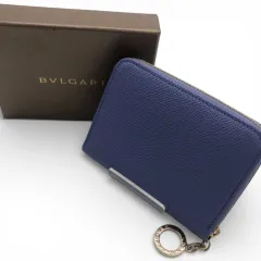 ほぼ未使用品　BVLGARI　ブルガリ　パープル　コインケース　カードケース　ラウンンドファスナー　ビーゼロワン　箱付