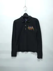 ラルフローレン トリプル ポニー 長袖 カラーTシャツ ブラック (XL/16歳用)