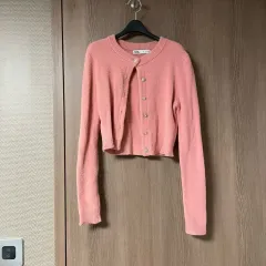 ザラ ピンク クロップド カーディガン