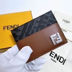 FENDI マネークリップ 二つ折り財布 ズッカ ダイアゴナル 黒 イエロー