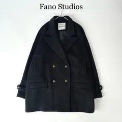 美品✨ / 2024 / Fano Studios ファノストゥディオズ / ダブルブレスト ウール ハーフ チェスターコート / FD23W140 / ブラック black 黒 / サイズ L / ピーコート / ゆったり / 秋 冬 / オーバーサイズ