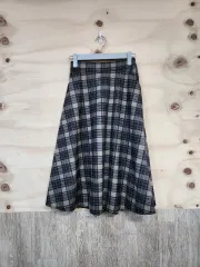 126) チェック Aライン ロング スカート