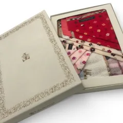 未使用品　高島屋　BURBERRY 　バーバリー　ハンカチ　6点セット　ノバチェック　タオル地　コットン　ブロッサム　ピンク　レッド　ブルー