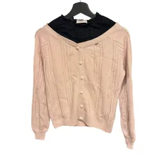 C453 子供服 mezzo piano junior（メゾピアノ ジュニア） ニットカーディガン Lサイズ ピンク ガーリー ラグラン