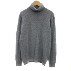 ナノユニバース nano universe ニット カットソー 長袖 タートルネック ケーブル編み S グレー /YS9