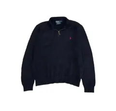 ポロ ラルフローレン ハーフジップアップ ニット ブラック