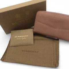 BURBERRY 　バーバリー　長財布　ELMORE　エルモア　箱付　ラウンンドファスナー　ロングウォレット　ピンク