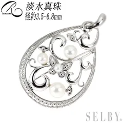 碌山 SV ボタン 淡水 真珠/パール ペンダントトップ兼ブローチ 直径約3.5-6.8mm アンティークレース
