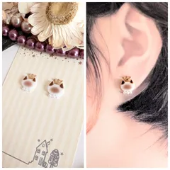 King×cat 王冠 シャム猫 ラグドール バーマン ピアス イヤリング
