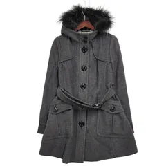 【中古品】BURBERRY BLUE LABEL バーバリーブルーレーベル FUR WOOL COAT FNF05-716-08 ファー ウール コート アウター 【168-260125-as-08-izu】