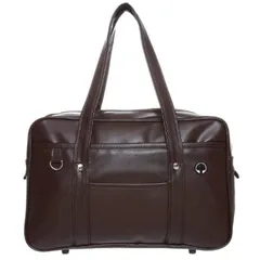 [Zeroire] スクールバッグ 高校生 スクバ 茶色 スクバ イーストボーイ スクバ 革 ボストンバッグ 通学 メンズ レディース 大容量 シンプル A4対応 (ブラウン) 0