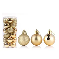 クリスマス ボール 24個 セット 【全11色】 クリスマスツリー デコレーションボール オーナメント ゴールド シルバー クリスマス 飾りディスプレイ 球形 吊るす 大粒でツリーに映えるオーナメント 凍える装飾 お洒落 かわいい christmas Xm 1