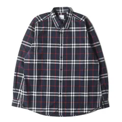 BURBERRY バーバリー シャツ ネイビー 紺 サイズ:XXL | ノバチェック コットン ボタンシャツ (Burberry Vintage Check Cotton Shirt) | トップス カジュアルシャツ 長袖【メンズ】【中古】