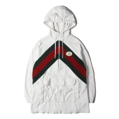 GUCCI グッチ パーカー ホワイト 白 サイズ:S | 近年モデル | ウェブ ストライプ ベロア ハーフジップ ドレス パーカー (COTTON CHENILLE DRESS) | トップス フーディー | イタリア製【レディース】【中古】のサムネイル