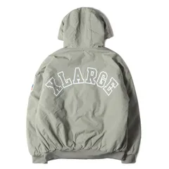 X-LARGE エクストララージ ジャケット カーキ サイズ:XL | 近年モデル | アーチロゴワッペン ナイロ フーデッド 中綿 ジャケット (NYLON PUFFER JACKET) | アウター ブルゾン 上着【メンズ】【中古】