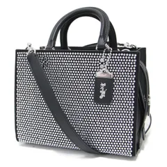 【美品】COACH コーチ | 24秋冬 ローグ バッグ 25 クリスタル ハンドバッグ / ショルダーバッグ | トート 2WAY 肩掛け クロスボディ | レザー | ブラック 黒 | ブランド カバン【レディース】【中古】