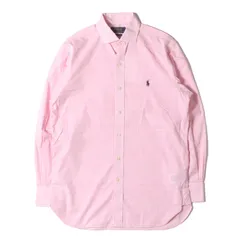 【美品】POLO Ralph Lauren ポロ ラルフローレン シャツ ピンク ホワイト サイズ:XS | 現行タグ ストライプ ドレスシャツ | CLASSIC FIT | トップス カジュアルシャツ 長袖【メンズ】【中古】
