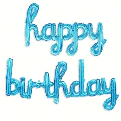 【選べる3色】誕生日 飾り付け ハッピーバースデー 連結文字バルーン アルミホイル風船 パーティーデコレーション イベント 記念日 お祝いに最適【青】