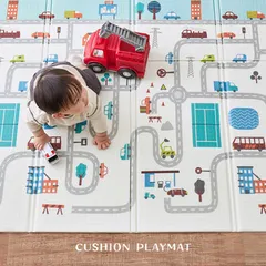 折りたたみクッションプレイマット 約148×196cm リバーシブル仕様 収納袋付き エクスロード