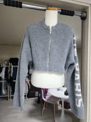 クロップド ニット ジップアップ カーディガン