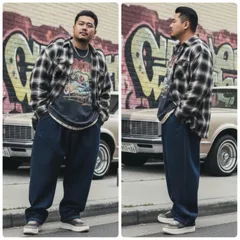 90s y2k【大きいサイズw110】PARTO SPORT (パルトスポーツ) デニムパンツ ワイドシルエット ストレッチ AMU5T00024