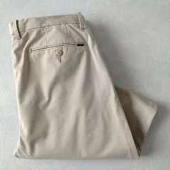 ■古着 POLO RALPH LAUREN ポロラルフローレン ポロチノ ツイルパンツ STRETCH SLIM FIT ベージュ W34L32【L5463】