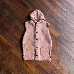 00s Kochi Shinkin Bank Boa Fleece Vest / Corporate Vintage Normcore China Beige L