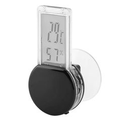 Zjchao 爬虫類用防水電子湿度計 温度計 湿度温度モニター ブラック半透明のデジタルディスプレイIPX5防水等級 プラグイン式バッテリートレイ付きで使いやすい 内蔵センサー、高速センシングと正確な検出により、ペットの健康を守るために環境をリアルタイムで監視