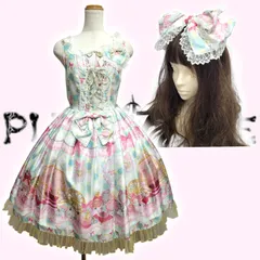 【BABY, THE STARS SHINE BRIGHT】Princess Cosmic Dreamy Palette柄 Heart ジャンパースカート＆カチューシャ