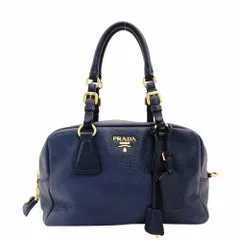 プラダ PRADA ヴィッテロダイノ ショルダーバッグ ブルー ネイビー ゴールド金具 トート R801379