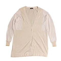 ポールスミス　ブラック　カーディガン　Mサイズ　ベージュ　バイカラー　絹60% 綿40%