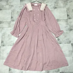 【美品】サンリオキャラクター × m♡petit by nisako　マイメロディ セーラー襟 ワンピース　3L XXLサイズ　くすみ ピンク　青木美沙子 コラボ　キャラクター刺繍　ロリータ　大きいサイズ