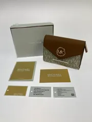 【中古品】Michael Kors マイケルコース MKシグネチャ 3つ折り財布 34S1GNME6B レディース ウォレット レザー  【201-260125-em-07-min】