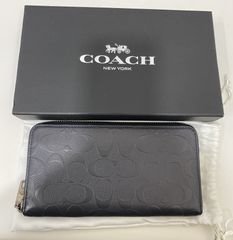 ▽未使用タグ付き COACH 長財布 千鳥格子 ブラック F74881 箱付き