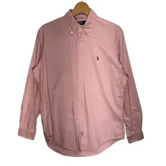 90's vintage 90年代 ヴィンテージ Polo by Ralph Lauren ポロバイラルフローレン ポニー刺繡 長袖 シャツ ボタンダウン ワンポイント刺繡 malaysia製 15サイズ ピンク