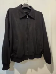 スウェード ブラック ジップアップ ジャケット