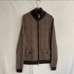 90s LAUREN Ralph Lauren ドライバーズ ニット / S コットン ブラウン ハイネック ジップアップ ジャケット USA ビンテージ K5-12022-9376