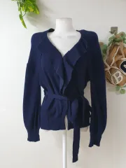 サテン ボリュームフリル ニットカーディガン 55 ウエスト まとめ売り ネイビー