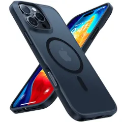 TORRAS iPhone 16 Pro Max 用 ケース 【米軍耐黄変・Magsafe対応】カメラコントロール対応 半透明 マグネット搭載 耐衝撃 マット感 黄ばみなし ストラップホール付き ワイアレス充電対応 6.9インチ ブラックs