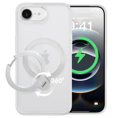 【2026最高傑作&定点360度回転】CASEKOO iPhone 16e 用 ケース 米軍MIL規格 耐衝撃 MagSafe対応 高耐久性【横縦両立・角度自由調整】急速充電対応 指紋防止/マット仕上げ/黄変防止/半透明 超強磁力 ラップホール付き ワイヤレs
