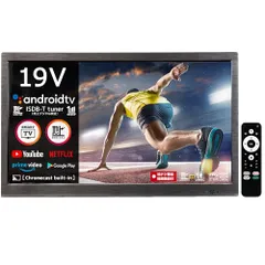 [東京Deco] 19V型 スマートテレビ AndroidTV 地デジ内蔵 USBハードディスク録画 Chromecast搭載 (YouTube・primevideo・NETFLIX・GooglePlay) 3電源対応 壁掛け HDMI 2.4GHz/5.0s