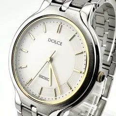 SEIKO 8N41-6100 セイコー　 DOLCE ドルチェ クォーツ　メンズ　ボーイズ　腕時計 稼働品 電池交換済　オニキス欠損【S31】