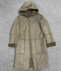 ZARA ザラ ベーシック ムートン ロングコート S / フード ファー 裏地