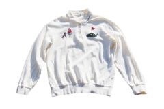 [Limited-time sale until the end of May] Connie Luis used golf-motif long-sleeved polo shirt, women's golf wear.