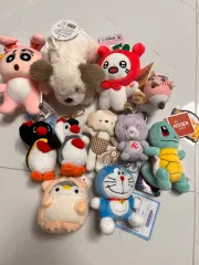 ぬいぐるみ キーリング ぬい 11個 (クレヨンしんちゃん ドラえもん ピング (Ping) 꼬부기 ポケットモンスター ボノボノ)