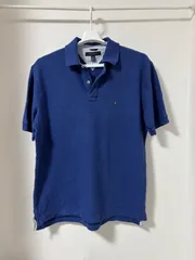 TOMMY HILFIGER ポロシャツ XL 紺 半袖 刺繍ロゴ 定番