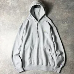 00s Champion 企業 ロゴ 刺繍 プレミアム リバースウィーブ スウェット フード パーカー / 00年代 オールド チャンピオン 企業物 霜降り グレー