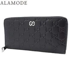 GUCCI(グッチ) グッチシマ GGロゴ ラウンドファスナー 長財布 ロングウォレット ジップアラウンド 小物 グッチシマレザー ブラック黒 シルバー金具 メンズ 40802175337【中古】【アラモード】