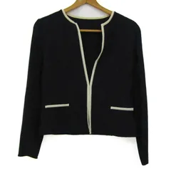 ハナエモリ カーディガン トップス ニットジャケット イタリア製素材 レディース 38サイズ 紺×白 HANAE MORI 森英恵 【中古】のサムネイル