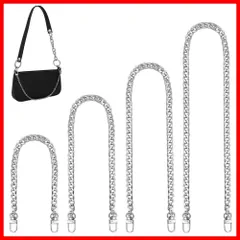 長さ調整 製作用品 交換用 延長チェーン ェーン スマホチェーン 肩掛けチバッグ持ち手 バッグ延長チェーン 20/40/60/120cm 4本入り シルバー 肩掛けチェーン バッグ持ち手 バッグチェーン